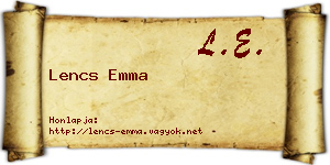 Lencs Emma névjegykártya